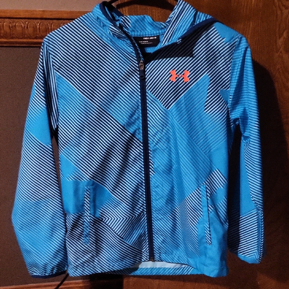 Under Armour Striped Blue and Black Hoodie